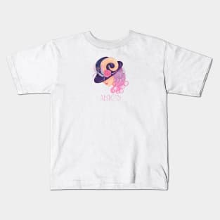 Aries Zodiac Sign Beautiful Girl Kids T-Shirt